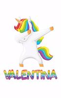 Valentina: Valentina 6x9 Journal Notebook Dabbing Unicorn Rainbow