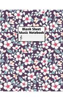 Blank Sheet Music Notebook: Easy Blank Staff Manuscript Book Large 8.5 X 11 Inches Musician Paper Wide 12 Staves Per Page for Piano, Flute, Violin, Guitar, Trumpet, Drums, Cell