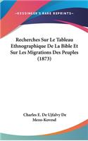 Recherches Sur Le Tableau Ethnographique de La Bible Et Sur Les Migrations Des Peuples (1873)
