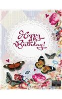 Write Here Notebooks: Butterfly Notebook/Journal 100 Pages of Blank Unlined Paper 8.5"x11" with Glossy Finish Blank Composition Book Happy Birthday Butterflies