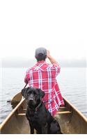 Cute Black Dog in a Boat with his Human Journal