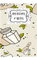 My Recipes & Notes: Elegant Blank Recipe Book to Write in, Document all Your Special Recipes and Notes, Perfect to Make Your Own Recipe Book or Cookbook 100-Pages 7" x 
