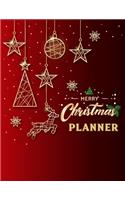 Merry christmas planner.: Happy Christmas Xmas.Holiday Organiser - Plan Cards, Gifts, Budget, Meals, Shopping Lists - Store Recipes, Lists, Notes & Much More - Everything you