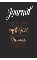 Journal: A Girl Who Really Loved Horses Horse Gifts For Girls Cute Blank Ruled Line College Journal Notebook Size for Diary Student Teacher Friend with 120 P