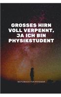 Grosses Hirn Voll Verpennt, Ja Ich Bin Physikstudent: A5 Notizbuch PUNKTIERT MATHE - PHYSIK - LEHRAMT - CHEMIE - LEHRER - SCHÜLER - QUANTENMECHANIK - UNTERRICHT - TASCHENBÜCHER - PHYSIKLEHRER - WITZE