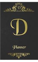 D: Letter Journal Monogram Minimalist Lined Notebook To Do List Undated Daily Planner for Personal and Business Activities with Check Boxes to Help you