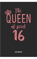 Notebook: Sweet 16 Themed Notebook (6x9 inches) with Blank Pages ideal as a Birthday Journal and Guestbook. Perfect as a Party Book for all Sixteen year old G