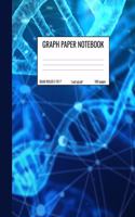 Graph Paper Notebook: Quad Ruled 5 Squares Per Inch Notebook for Students, Math and Science Composition Notebook - DNA Double Helix Blue