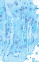 Sketchbook: A5 Skizzenbuch Karierte 120 Seiten Soft Cover - Skizzenblock - Malbuch - Zeichenheft - Abstrakt Blaue Wasserfarben 6x9