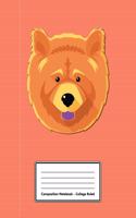 Composition Notebook - College Ruled: Red Chow Chow - 109 pages 8.5"x11" - White Blank Lined Exercise Book - School Subject - Gift For Kids Teenager Adult Teacher Student - Journal - Dia