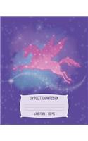 COMPOSITION NOTEBOOK Wide Ruled: School Writing Journal Diary Love Unicorns Girl Gift(2 Unicorn Lover Notebooks)