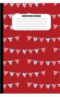 Composition Notebook: Patriotic Flags on Red Background (100 Pages, College Ruled)