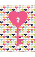 Key Hearts Notebook - Blank Unlined Paper