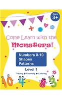 Come Learn with the Monsters! (Level 1) - Numbers 0-10, Shapes, Patterns