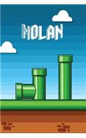 Nolan: Vintage Video Game Personalized Name Notebook Journal Diary Sketchbook with 120 Lined Pages 6x9
