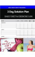 3 Day Solution Plan Daily Diet & Exercise Log