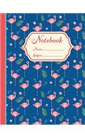 Flamingo: Colorful Soft Cover Composition Notebook Size Journal 7.44 x 9.69" 108 pages(2 Castlegate Blank Journals)