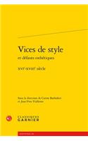 Vices de Style Et Defauts Esthetiques