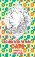Coloring Books for Adults Easy Level - Animals - Cats