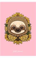 Sloth Journal: Dot Grid Journal - Sloth Pineapple Sunflower Cute Lazy Animal Fruit Flower Gift - Pink Dotted Diary, Planner, Gratitude, Writing, Travel, Goal, Bull