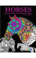 HORSES Geometric pattens coloring book for adults