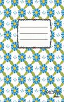 Notizbuch blanko: blaue Margaritten - A4 Format - 112 Seiten - Notizbuch mit Register -ideal als Tagebuch, Skizzenbuch, Sketchbook, Zeichenbuch oder leeres Malbuch