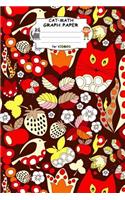 Cat Math Graph Paper for Kiddos: 4x4 Square Quad Rule Graph Paper. a Perfect Math or Science Notebook for Kids. Cute Cartoon Cats and Birds in Seamless Pattern Cover.