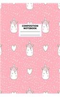 Composition Notebook: Unicorn Journal for Girls, Teen and Women Cute Matte Cover Design with Blank Lined Interior College Ruled (Great as Party Favors, Gifts, Diary, Jour