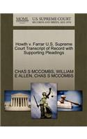 Howth V. Farrar U.S. Supreme Court Transcript of Record with Supporting Pleadings