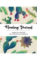 Reading Journal: For Book Lovers - Size (8x10) Cactus Design