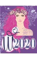 2020 Weekly Planner - Mystic Princess Monogram Initial Letter 
