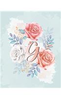 G Alphabet Notebook Journal: Notebook alphabet /Journal/ Notepad/ Diary For Girls -Floral Design Notebook with Alphabetical.