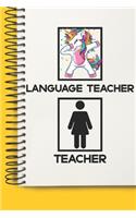 Language Teacher Awesome unicorn Tutor Gift For Best Language Teacher A beautiful personalized: Lined Notebook / Journal Gift, Tutor Notebook, Notebook for Language Teacher,120 Pages, 6 x 9 inches, Gift For Language Teacher, Personal Diary, Lan