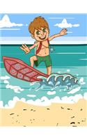 Back To School Surfing Composition Notebook College Ruled Lined Pages(8.5X11)