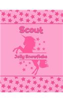 Scout Jolly Snowflake: Personalized Draw & Write Book with Her Unicorn Name - Word/Vocabulary List Included for Story Writing