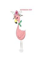 Notebook Dot: Girl pink Flamingo: Notebook Journal Diary, 120 pages, 8" x 10"