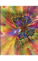 Cornell Notes XL Notebook: 8.5x11, 250 page, Extra Large Cornell Notebook: Rainbow Fantasy Butterfly Cover Design