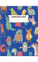 Composition Book: Monster Composition Book, Journal For Kids, 120 Pages, Wide Ruled Book, 8.5" x 11", Monsters On Cover