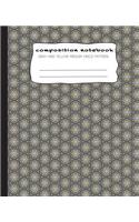 Composition Notebook: Gray and Yellow Medium Circle Pattern: Composition Journal with Gray and Yellow Medium Circle Pattern with Wide Ruled Paper, 7.5in x 9.25in and 100 