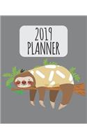 2019 Planner: Daily Weekly & Monthly Calendar Schedule Organizer to Do List (Sloth) (V3)
