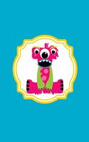 Monster Monogram Journal - Letter I: Bright Pink Colored Monster in Shape of a Letter I on Multi Color Background