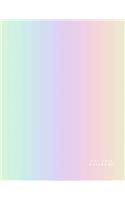 Dot Grid Notebook: Pastel Rainbow Gradient Blank Bullet Dotted Journal Cute Planner Sketch Book Diary Designing Journaling, 110 Pages, Large (8.5 X 11 In)