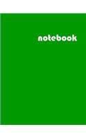 Notebook: Unruled / Unlined / Blank Composition Notebook, Large (8.5 X 11 Inches) Green