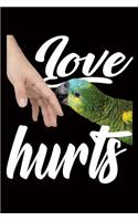Bird Owner Journals - Parrot Love Hurts: 100 Page Lined Journal 6 X 9 Black Book