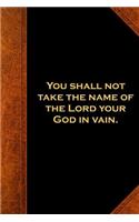 Religious Journal Modern Wording 2nd Commandment Vintage Style: (notebook, Diary, Blank Book)