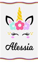Alessia: Personal Notebook Personal Diary Unicorn Notebook Personalized Journal Customized Journal Unicorn Lover Personal Name Notebook