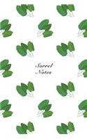 Sorrel Notes: 6"x9" Unruled Blank Notebook Watercolor Texture Design Vegetable Food Ingredient Pattern Cover. Matte Softcover Note Book Journal