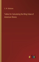 Tables for Calculating the Rling Value of American Shares