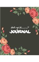 Dot Grid Journal: Bullet Journal - Flower Cover Dotted Grid Matrix Journal - 8x10 150 Pages: Dot Grid Journal