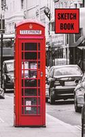 Sketch Book: London phone booth; 100 sheets/200 pages; 8" x 10"